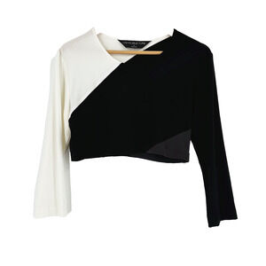 Kamalikulture Stretchy Long Sleeve Crop Top Large Sporty Colorblock Minimalist